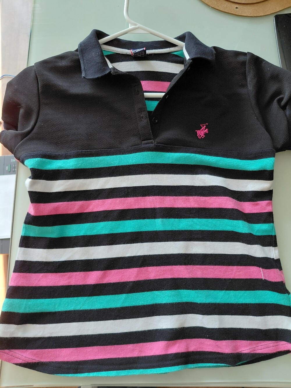 Beverly Hills Polo Club Striped Polo Y2K Vintage